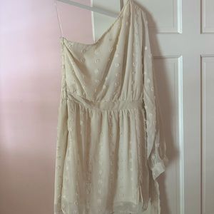 One shoulder monochromatic polka cocktail dress! So cute for events all year!